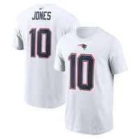 Men's Nike Mac Jones White New England Patriots Player Name & Number T-Shirt