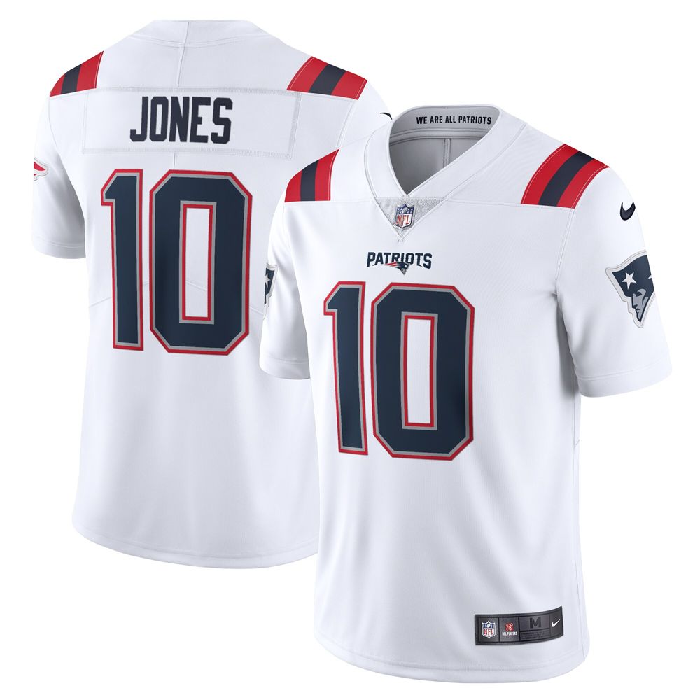 Men's Nike Mac Jones White New England Patriots Vapor Limited Jersey