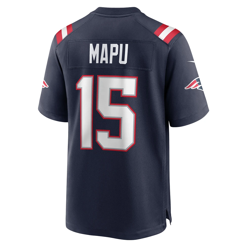 Maillot de match Nike Marte Mapu bleu marine pour homme des New England Patriots