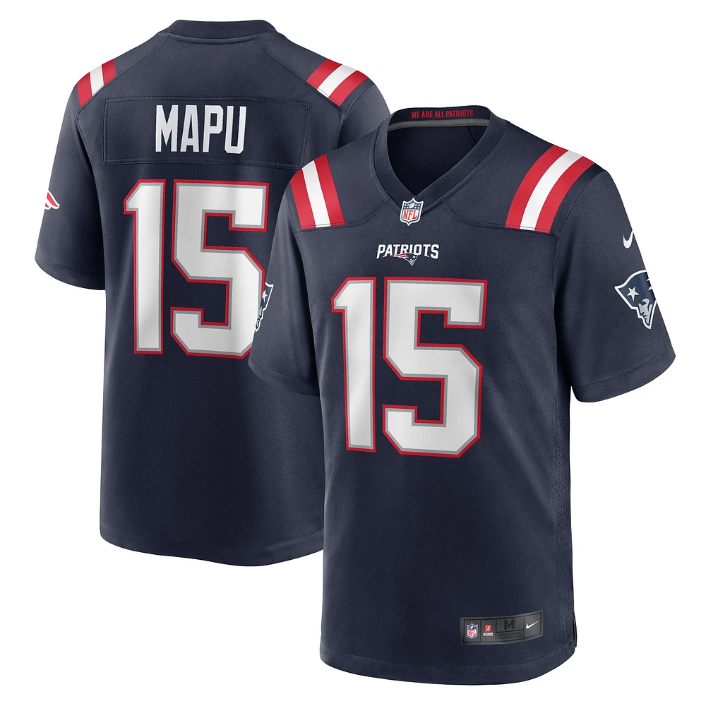 Maillot de match Nike Marte Mapu bleu marine pour homme des New England Patriots