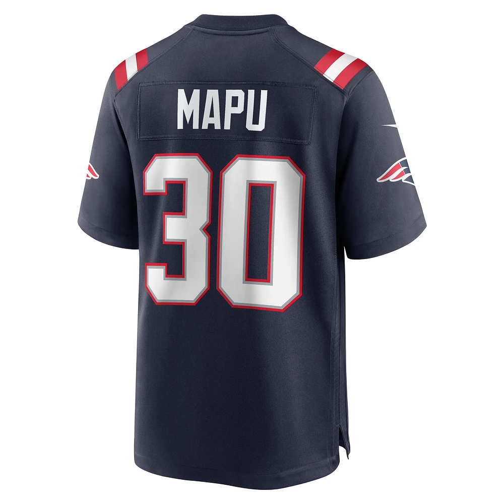 Maillot de match l'équipe Nike Marte Mapu des New England Patriots pour hommes, bleu marine