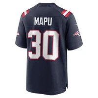 Maillot de match l'équipe Nike Marte Mapu des New England Patriots pour hommes, bleu marine