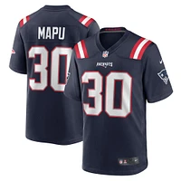 Maillot de match l'équipe Nike Marte Mapu des New England Patriots pour hommes, bleu marine