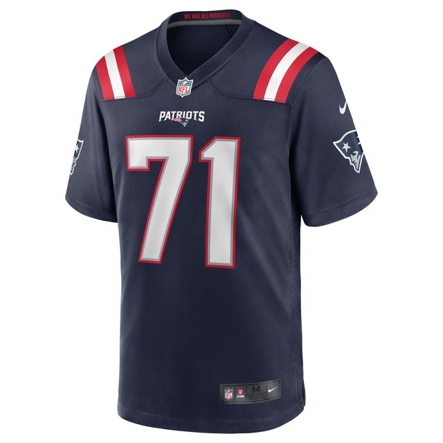 Maillot de match l'équipe Nike Mike Onwenu des New England Patriots pour homme, bleu marine