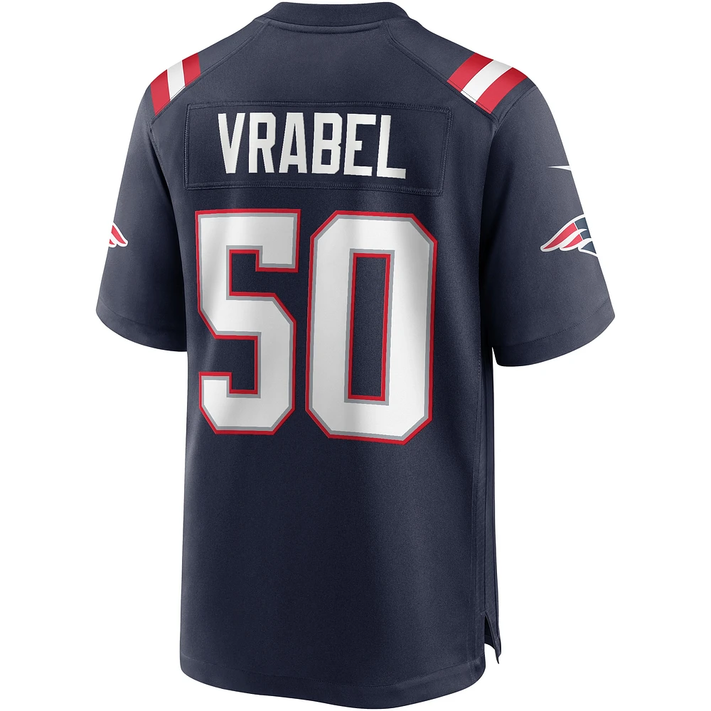 Maillot de joueur retraité Nike Mike Vrabel bleu marine des New England Patriots pour homme