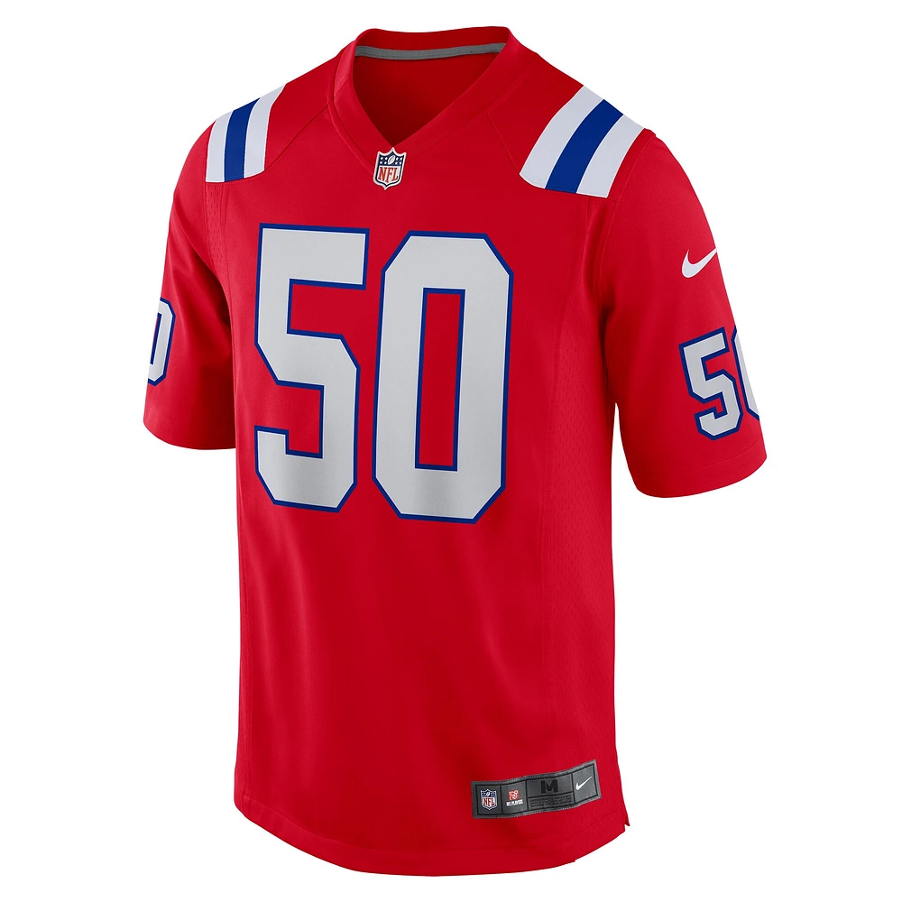 Maillot de match alternatif joueur retraité Nike Mike Vrabel des New England Patriots pour homme, rouge