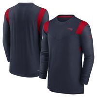 Men's Nike Navy/Red New England Patriots Sideline Performance Long Sleeve T-Shirt