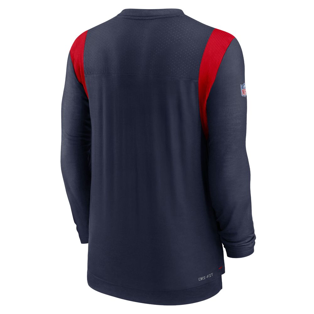 Men's Nike Navy/Red New England Patriots Sideline Performance Long Sleeve T-Shirt