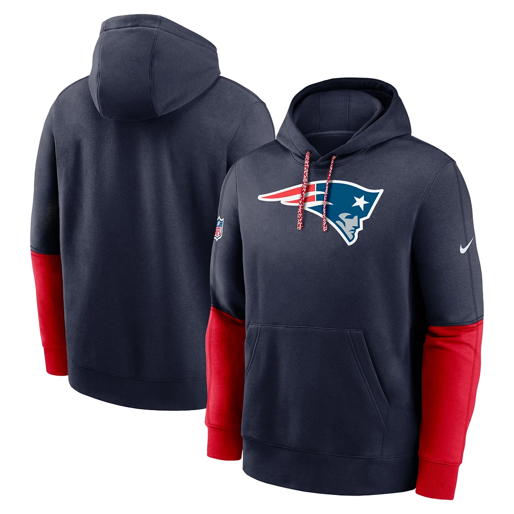 Men's Nike Navy New England Patriots 2024 Sideline Club Pullover Hoodie