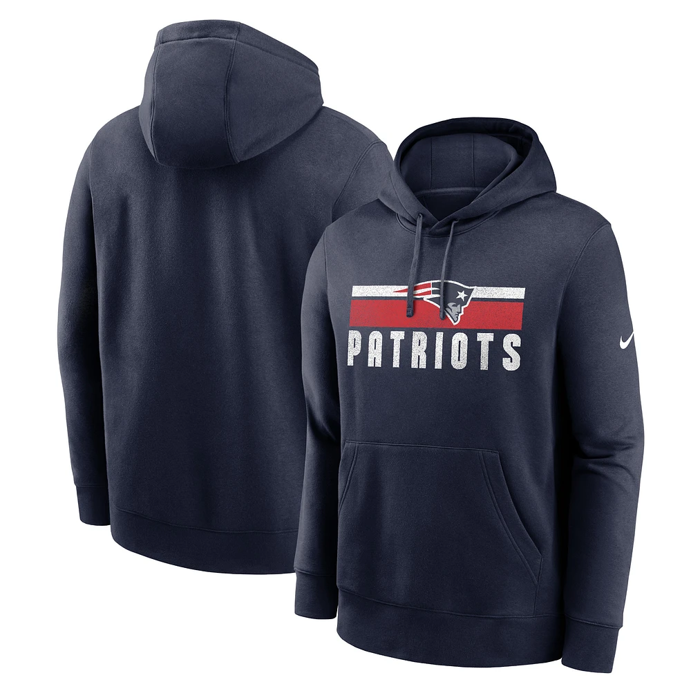 Men's Nike Navy New England Patriots Club Fleece Pullover Hoodie