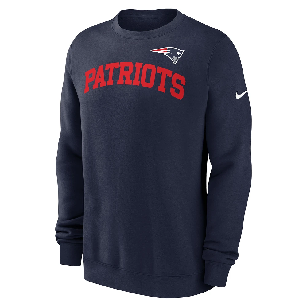 Men's Nike Navy New England Patriots Club Pullover Sweatshirt