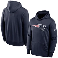 Sweat à capuche Nike pour hommes, bleu marine, New England Patriots, Fan Gear, logo principal, Performance