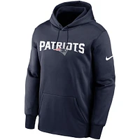 Men's Nike Navy New England Patriots Fan Gear Wordmark Performance Pullover Hoodie