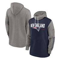 Sweat à capuche tendance color block Nike pour hommes, bleu marine, New England Patriots