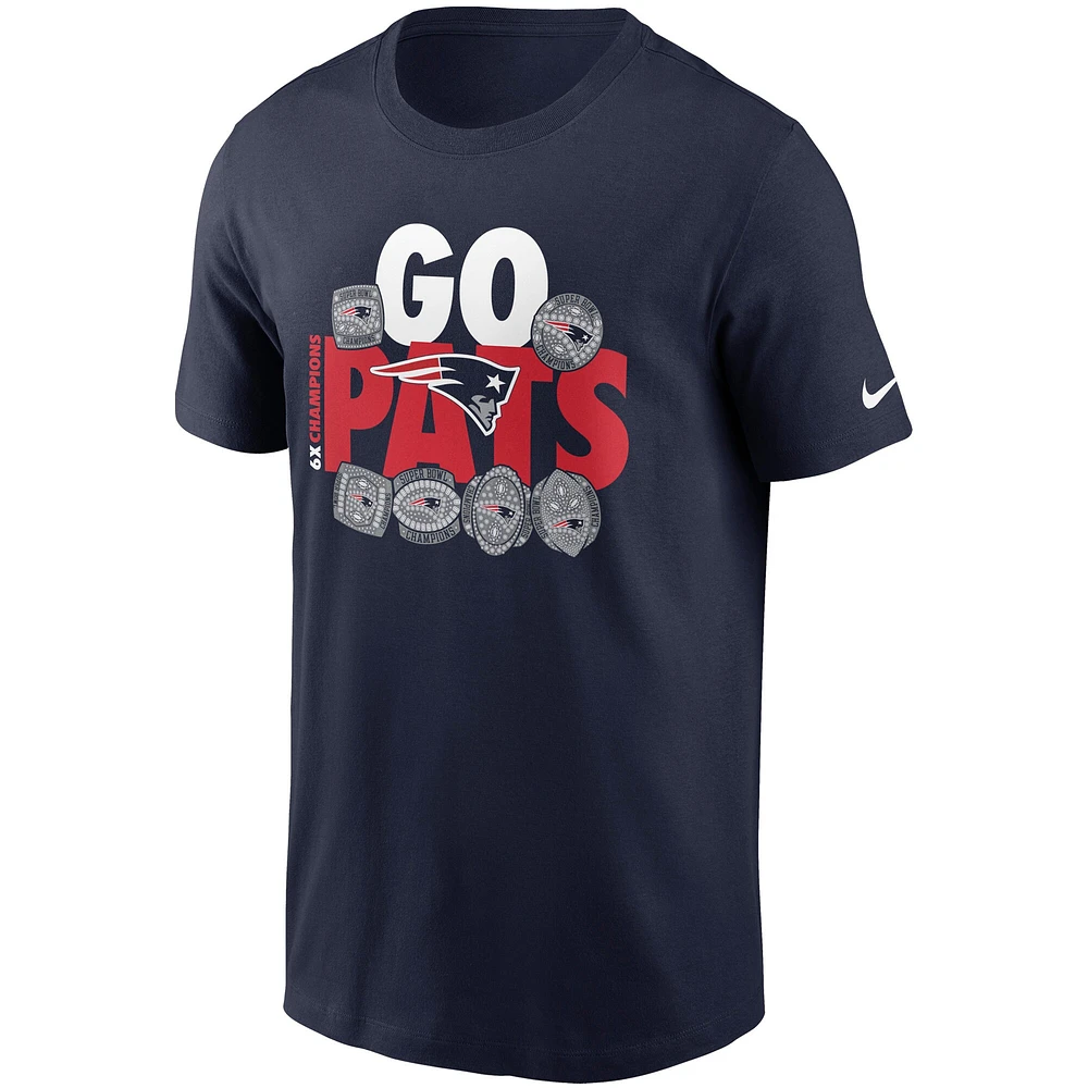 T-shirt Nike New England Patriots Hometown Collection 6x bleu marine pour homme