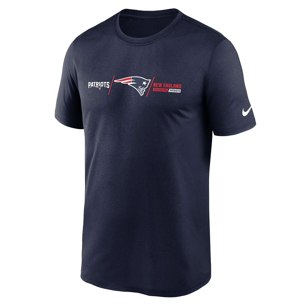 Men's Nike Navy New England Patriots Horizontal Lockup Legend T-Shirt