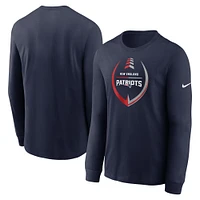 T-shirt à manches longues Nike New England Patriots Icon Legend pour homme, bleu marine