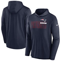 T-shirt à capuche et manches longues Nike New England Patriots pour homme - Bleu marine