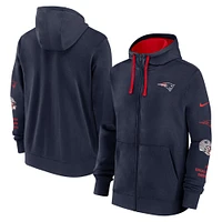 Men's Nike Navy New England Patriots Primetime Club Full-Zip Hoodie