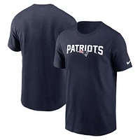 T-shirt essentiel Nike Navy New England Patriots Primetime Wordmark pour hommes