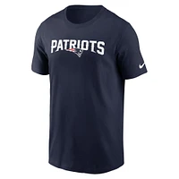 T-shirt essentiel Nike Navy New England Patriots Primetime Wordmark pour hommes