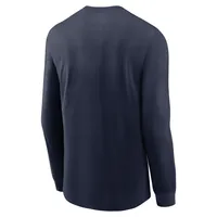 Men's Nike Navy New England Patriots Sideline Infograph Lock Up Performance Long Sleeve T-Shirt