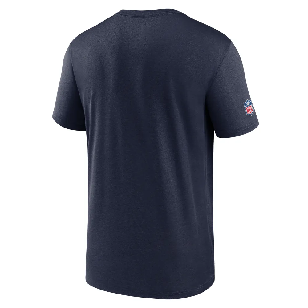 T-shirt de performance infographique des New England Patriots Nike bleu marine pour homme