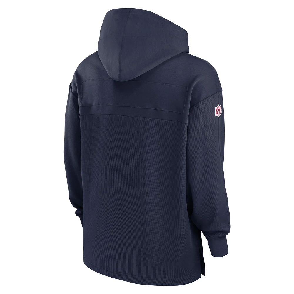 Men's Nike Navy New England Patriots Sideline Jersey Performance Pullover Hoodie