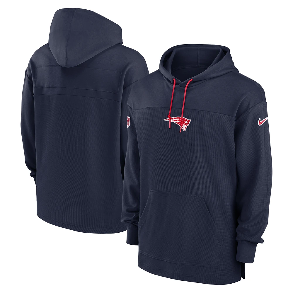 Men's Nike Navy New England Patriots Sideline Jersey Performance Pullover Hoodie