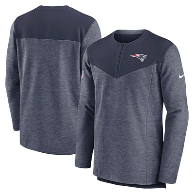 Veste Nike New England Patriots Sideline Lockup Performance à quart de zip pour homme - Bleu marine