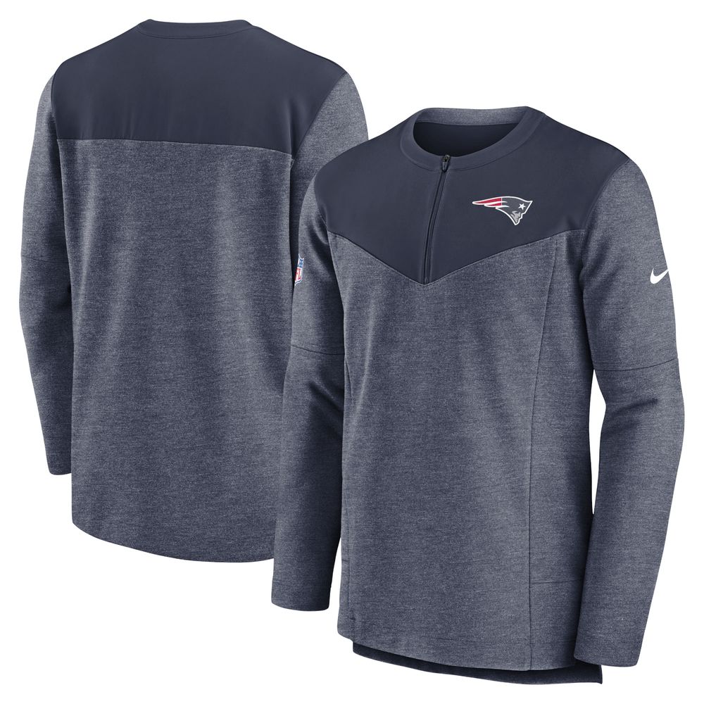 Men's Nike Navy New England Patriots Sideline Lockup Performance - Quarter-Zip Top