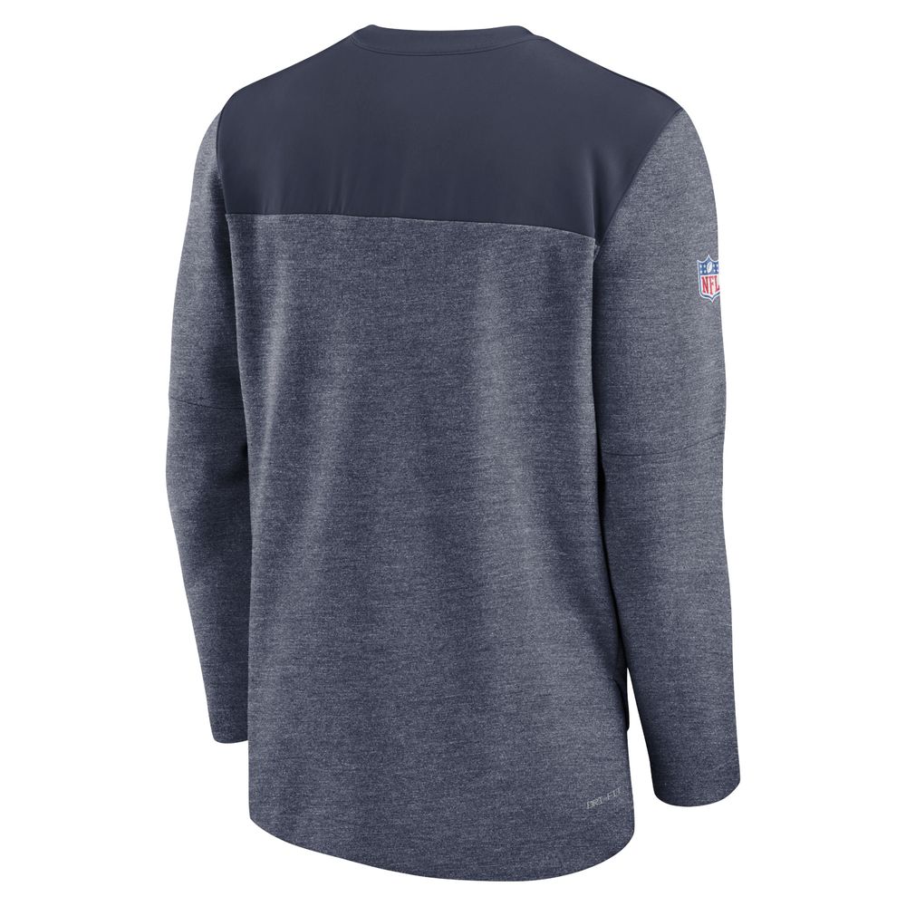 Men's Nike Navy New England Patriots Sideline Lockup Performance - Quarter-Zip Top