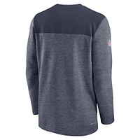 Haut pour homme Nike New England Patriots Sideline Lockup Performance - Bleu marine à fermeture éclair d'un quart