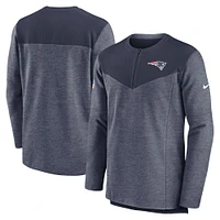 Haut pour homme Nike New England Patriots Sideline Lockup Performance - Bleu marine à fermeture éclair d'un quart