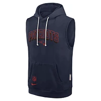 Men's Nike Navy New England Patriots Sideline Performance Sleeveless Pullover Hoodie