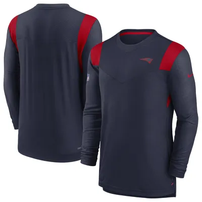 New England Patriots Nike Sideline Tonal Logo Performance Player Long Sleeve T-Shirt - Navy