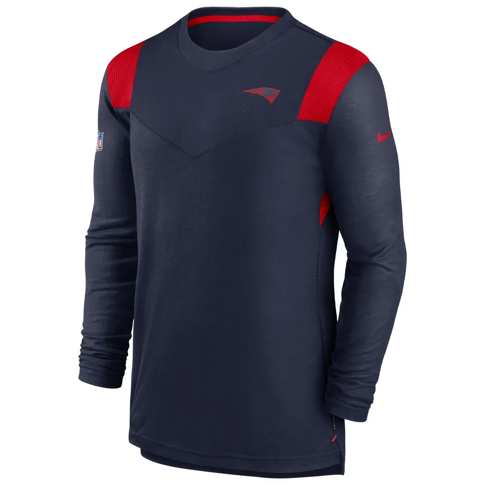 Men's Nike Navy New England Patriots Sideline Tonal Logo Performance Player Long Sleeve T-Shirt