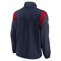 Veste entièrement zippée avec logo tissé Nike bleu marine New England Patriots Sideline pour homme