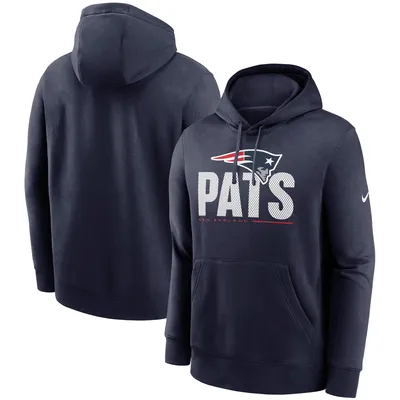 New England Patriots New Era Throwback Pullover Hoodie - Navy