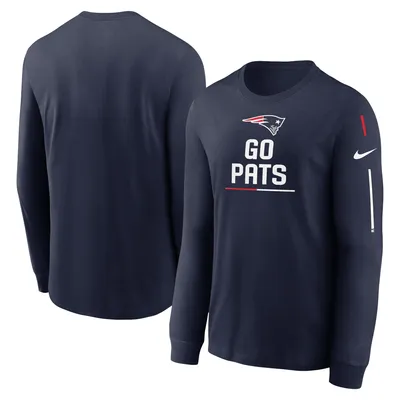 New England Patriots Nike Team Slogan Long Sleeve T-Shirt - Navy