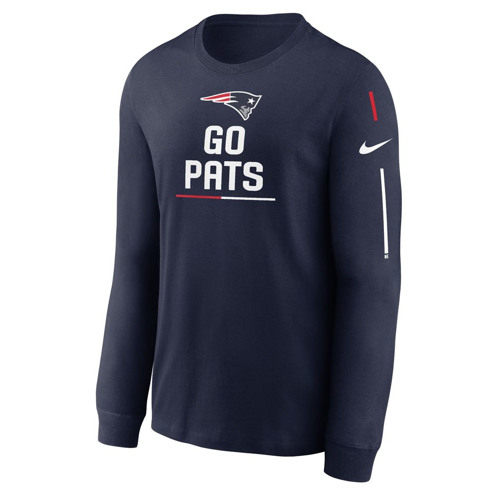 Men's Nike Navy New England Patriots Team Slogan Long Sleeve T-Shirt