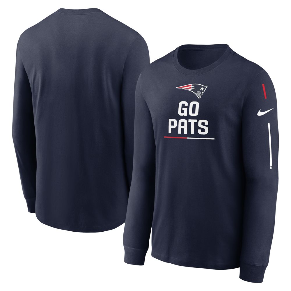 Lids New England Patriots Youth Team Logo Long Sleeve T-Shirt - Navy Blue