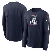 Men's Nike Navy New England Patriots Team Slogan Long Sleeve T-Shirt