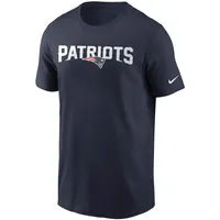 T-shirt Nike bleu marine pour hommes des New England Patriots avec le mot-symbole de l'équipe