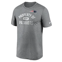 Men's Nike New England Patriots Heather Charcoal Property Of Legend Performance T-Shirt