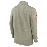 Men's Nike Olive New England Patriots 2022 Salute To Service - Shield Quarter-Zip Pullover Top