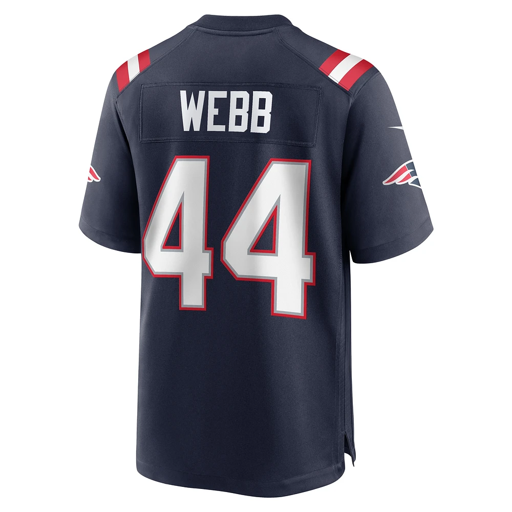 Maillot de joueur à domicile des New England Patriots Nike Raleigh Webb pour homme, bleu marine