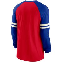 Men's Nike Red/Royal New England Patriots Throwback Raglan Long Sleeve T-Shirt