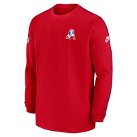 Men's Nike Red New England Patriots Alternate Logo Coach Long Sleeve Top