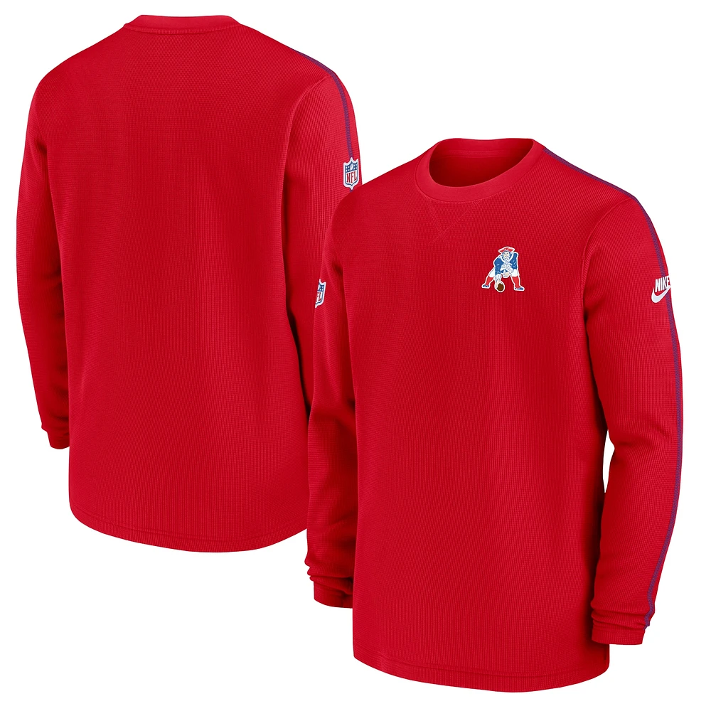 Men's Nike Red New England Patriots Alternate Logo Coach Long Sleeve Top